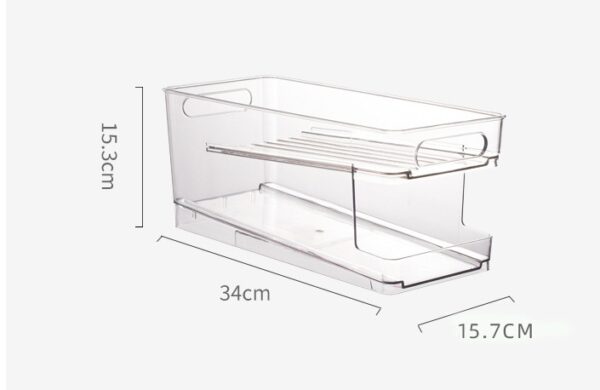 Refrigerator Beverage Storage Box Double-layer Self-rolling Kitchen Storage Rack - Image 6