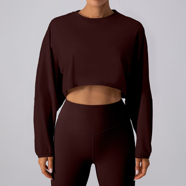 Women's Short Sports Round Neck Sweater T-shirt - Image 7