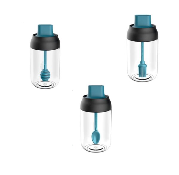 Kitchen Spice Glass Seasoning Jar with Spoon and Lid 250M - Image 2