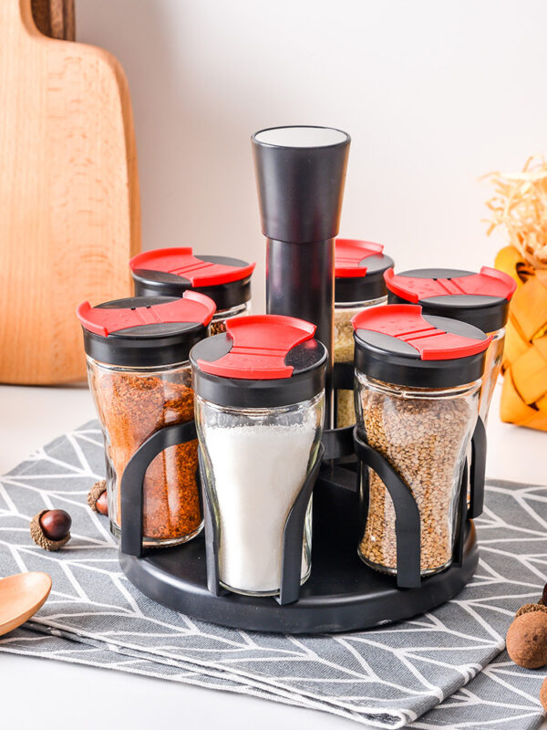 Rotary Seasoning Storage Spice Bottle Rack Kitchen Salt and Pepper Cruet Condiment Set Containers for Spices - Image 6