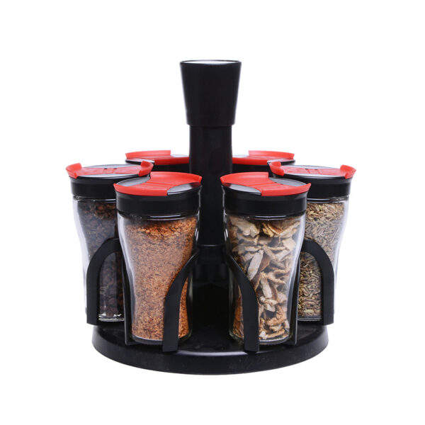 Rotary Seasoning Storage Spice Bottle Rack Kitchen Salt and Pepper Cruet Condiment Set Containers for Spices - Image 4