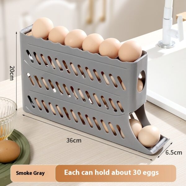 Egg Storage Box Refrigerator Side Door Food Grade Rack Automatic Rolling Fresh-keeping - Image 6