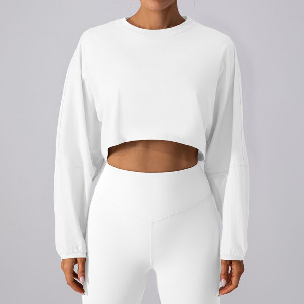 Women's Short Sports Round Neck Sweater T-shirt - Image 8