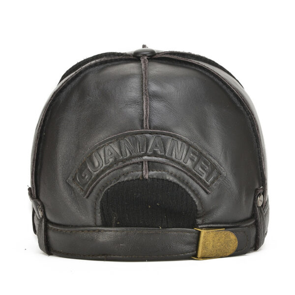 Outdoor Ear Protection Dome Winter Thickened Men Leather Hat - Image 6