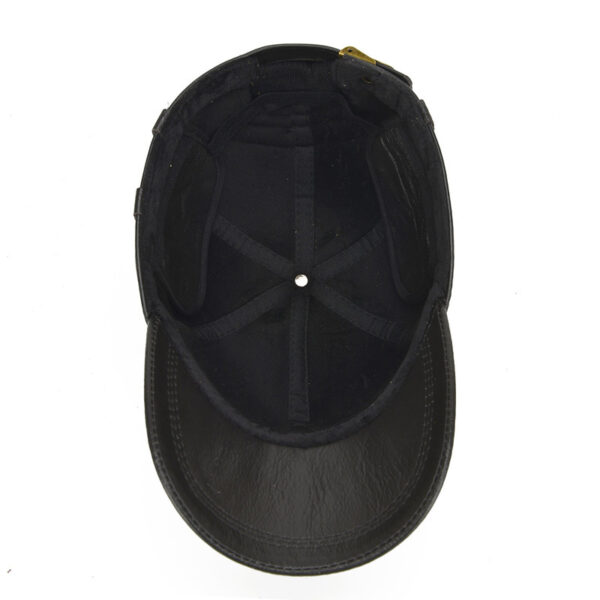 Outdoor Ear Protection Dome Winter Thickened Men Leather Hat - Image 3