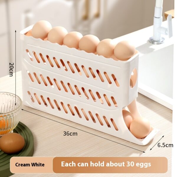 Egg Storage Box Refrigerator Side Door Food Grade Rack Automatic Rolling Fresh-keeping - Image 3