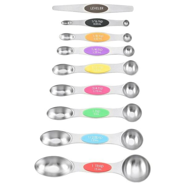 Kitchen Stainless Steel Magnetic Suction Double Head Measuring Spoon 8-piece Set - Image 9