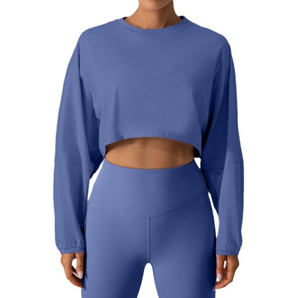 Women's Short Sports Round Neck Sweater T-shirt - Image 4