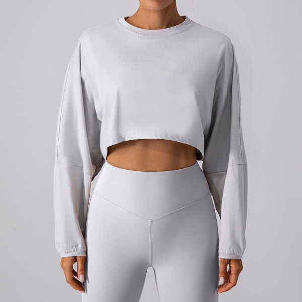 Women's Short Sports Round Neck Sweater T-shirt - Image 3