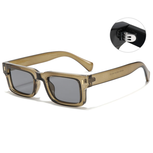 European And American Retro Rectangular Small Frame Sunglasses Men's - Image 2