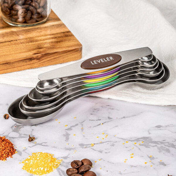 Kitchen Stainless Steel Magnetic Suction Double Head Measuring Spoon 8-piece Set - Image 10