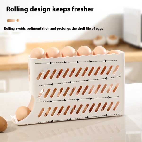Egg Storage Box Refrigerator Side Door Food Grade Rack Automatic Rolling Fresh-keeping - Image 4