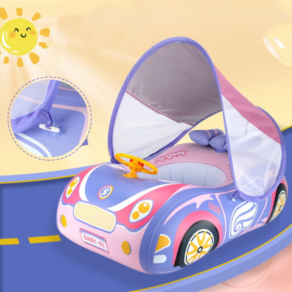 Children's Running Model Swimming Ring With Sun Protection - Image 2