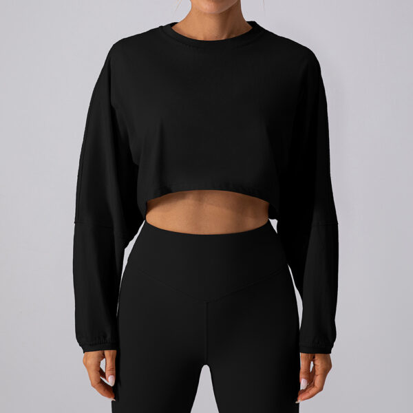 Women's Short Sports Round Neck Sweater T-shirt - Image 2