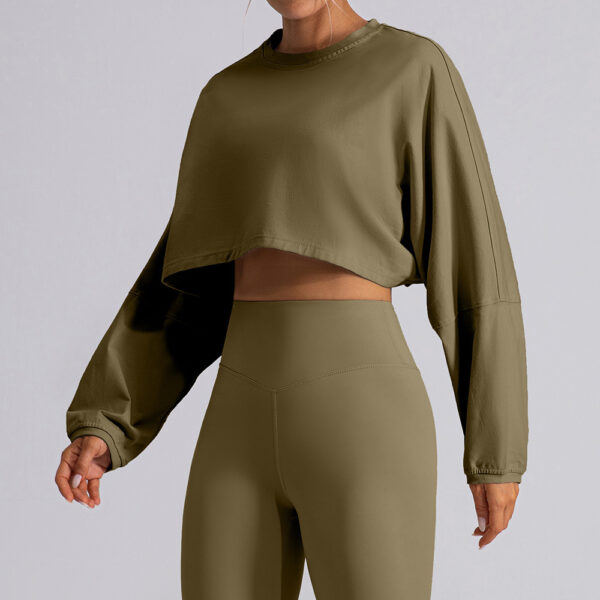 Women's Short Sports Round Neck Sweater T-shirt - Image 6