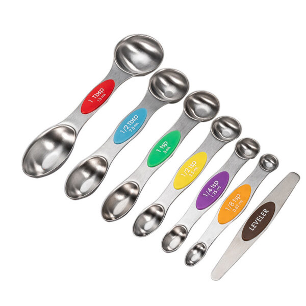 Kitchen Stainless Steel Magnetic Suction Double Head Measuring Spoon 8-piece Set - Image 8