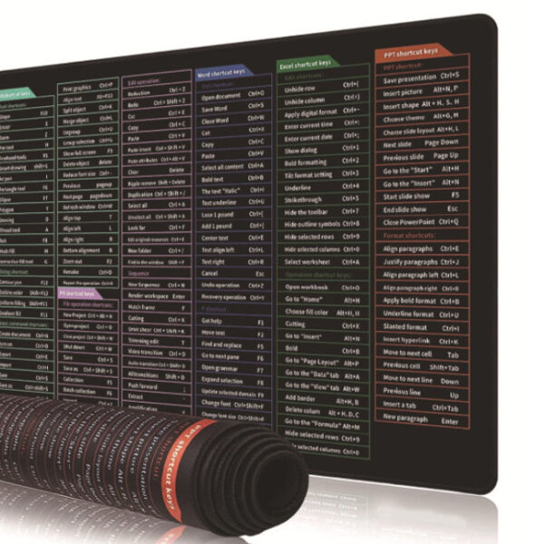 Full English Shortcut Keys Super Large Stain-resistant Office Mouse Mat - Image 3